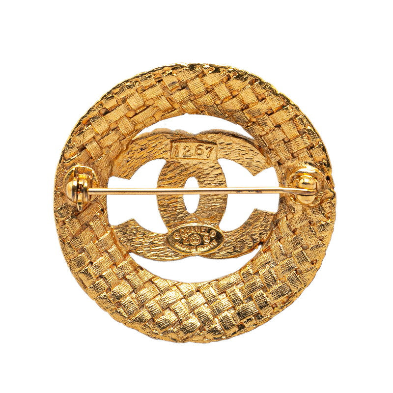 Chanel Vintage Coco Mark Gold Plated Brooch