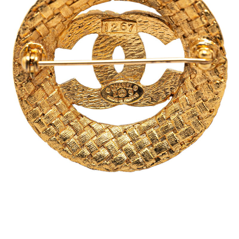 Chanel Vintage Coco Mark Gold Plated Brooch