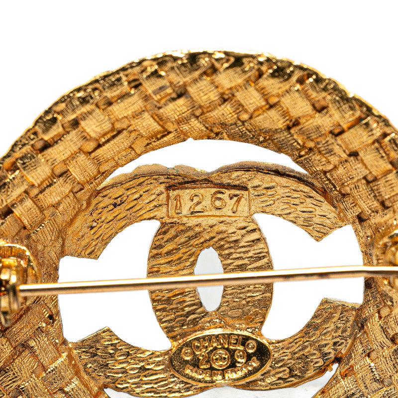 Chanel Vintage Coco Mark Gold Plated Brooch