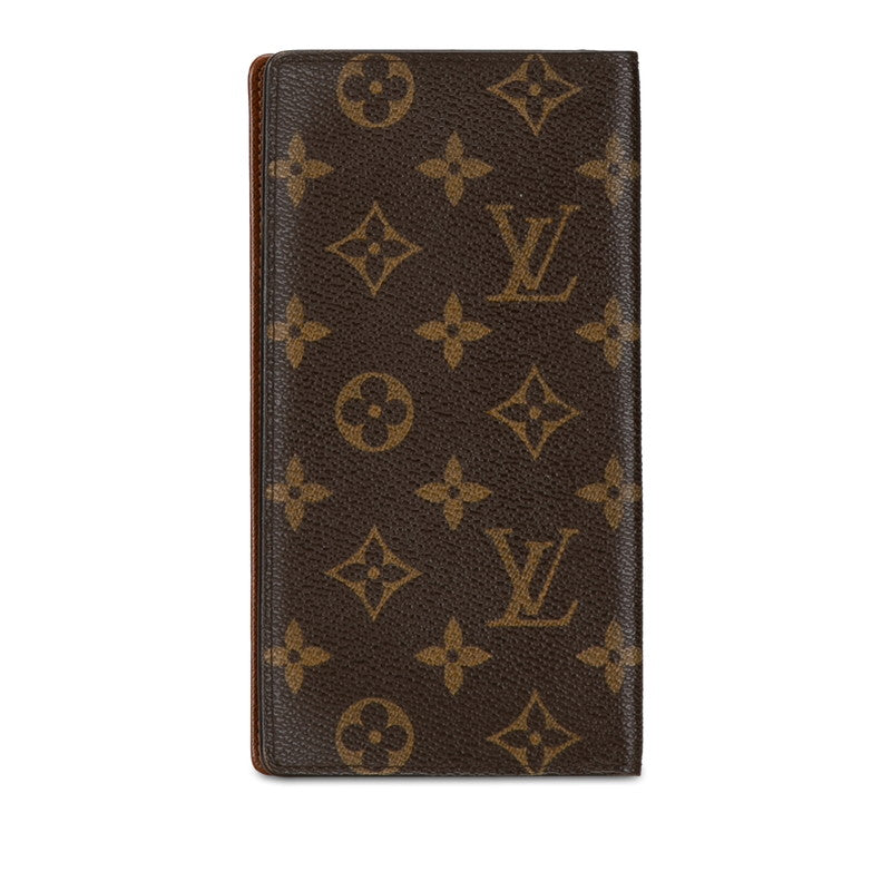 Louis Vuitton Monogram Long Wallet M60825 Brown PVC Leather in Very Good Condition