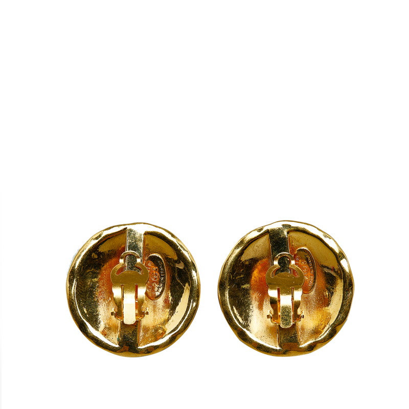 Chanel Vintage Coco Mark Earrings Gold Plated in Very Good Condition