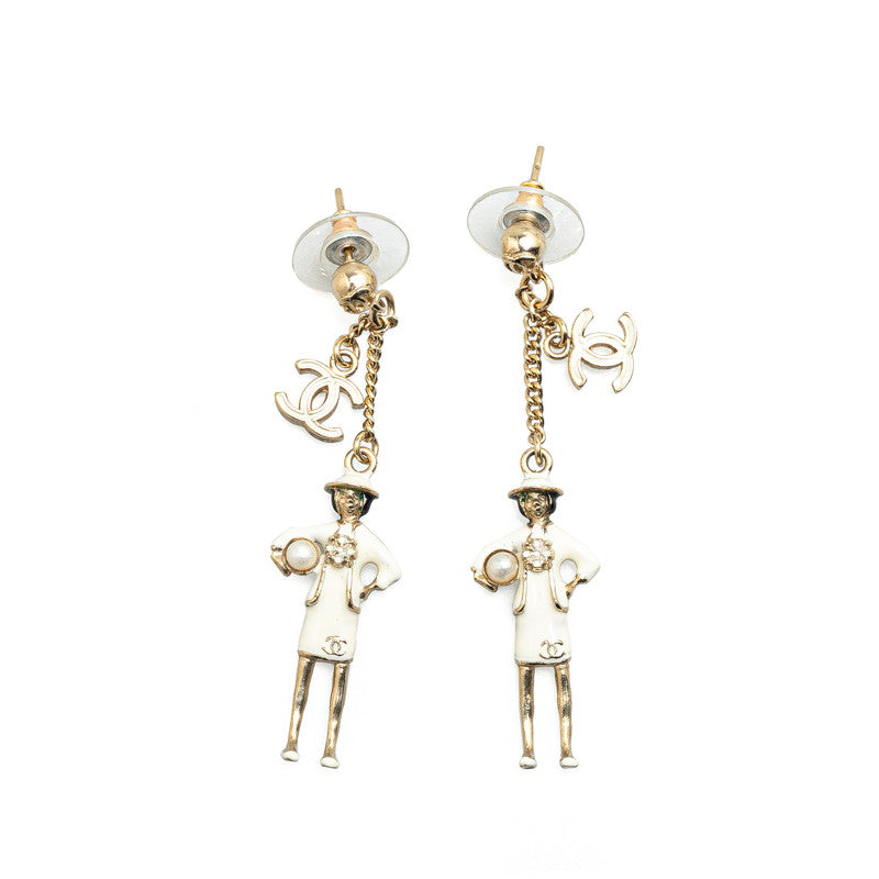 Chanel Coco Mark Mademoiselle Earrings Gold