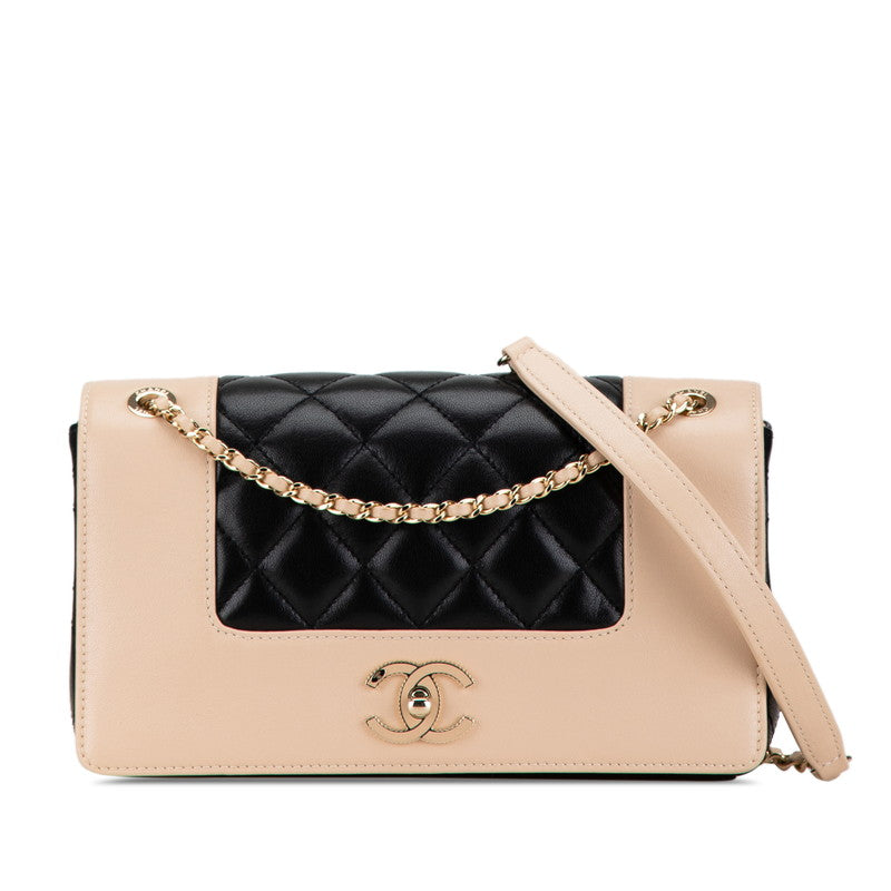 Chanel Lambskin Double Flap Shoulder Bag