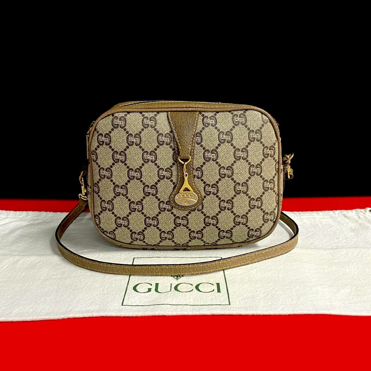 Gucci Old Gucci Plus GG Logo Leather Shoulder Bag