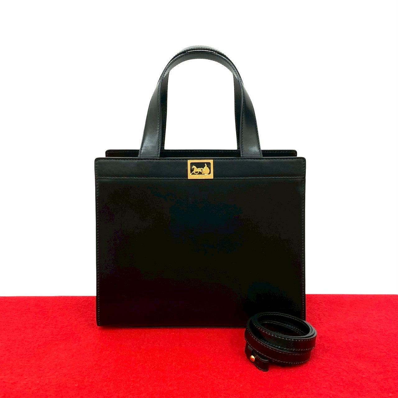CELINE Carriage Hardware Calf Leather 2way Handbag