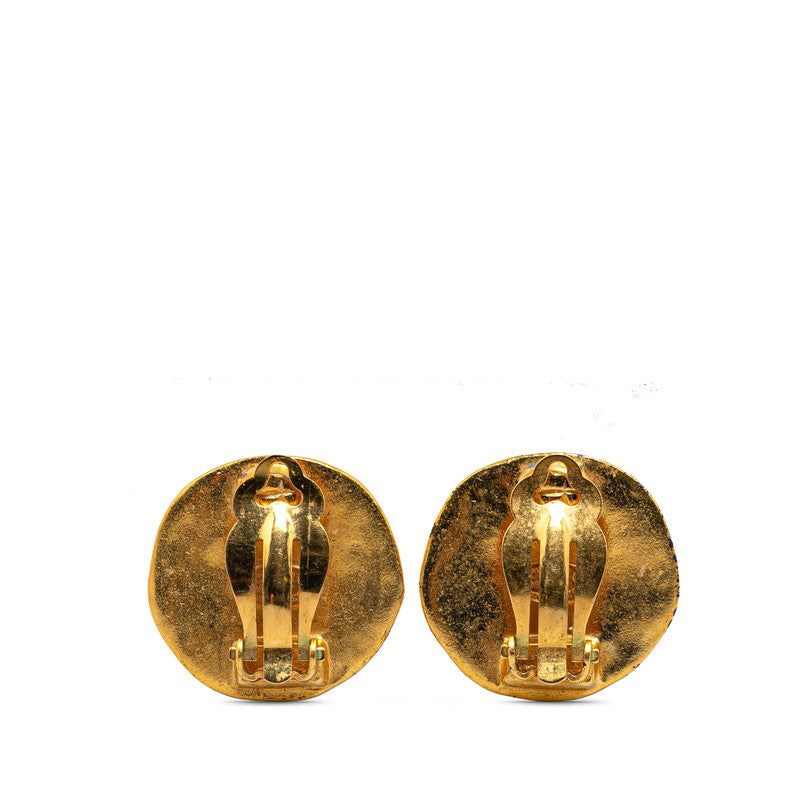 Chanel Vintage Coco Mark Clip-On Earrings Gold in Very Good Condition