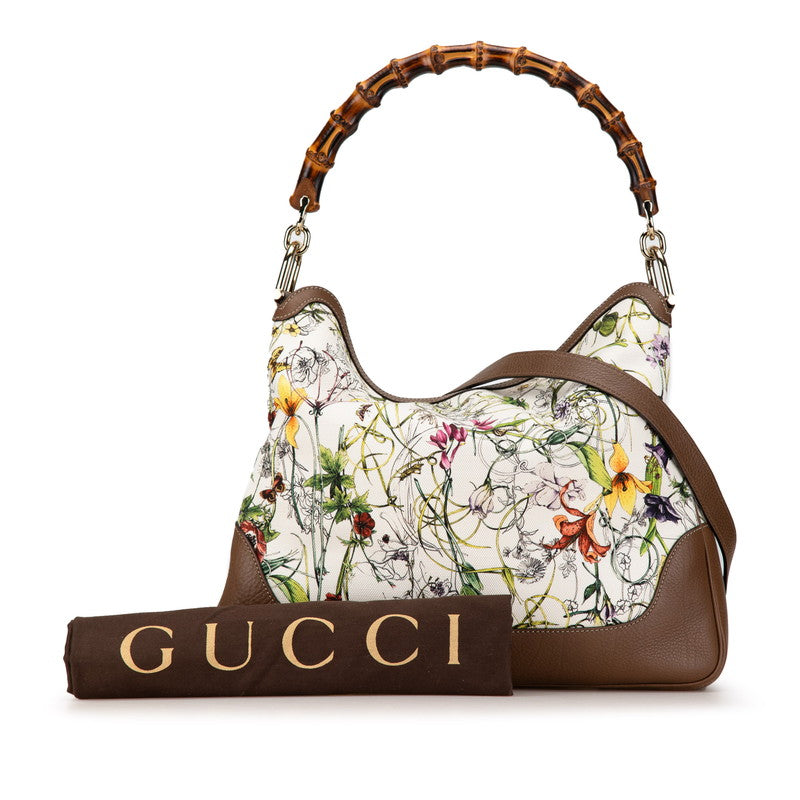 Gucci Bamboo Flora Diana 2WAY Handbag in Very Good Condition