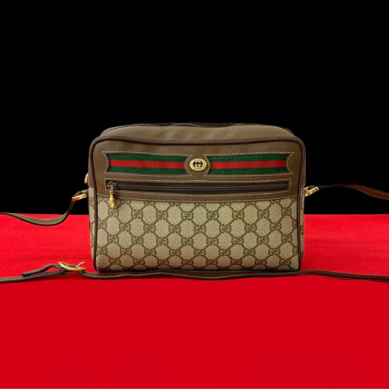 Gucci Old Gucci GG Logo PVC Leather Shoulder Bag