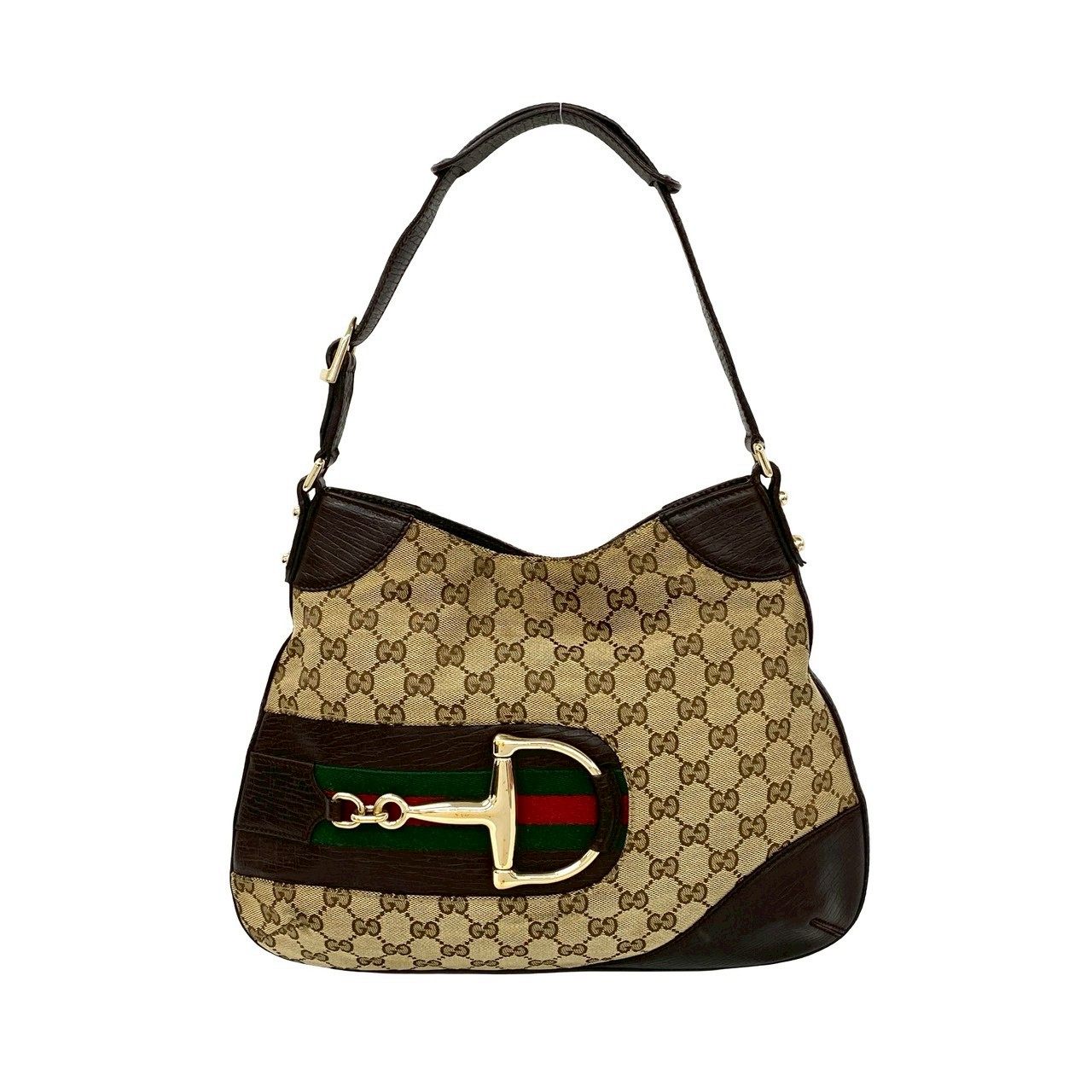 Gucci GG Canvas Leather Shoulder Bag