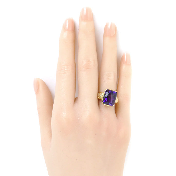 K18YG Sapphire Ring 12K Gold