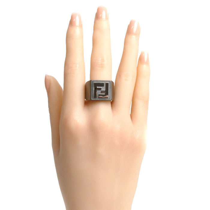 Fendi Forever Square Ruthenium Ring 7AJ501