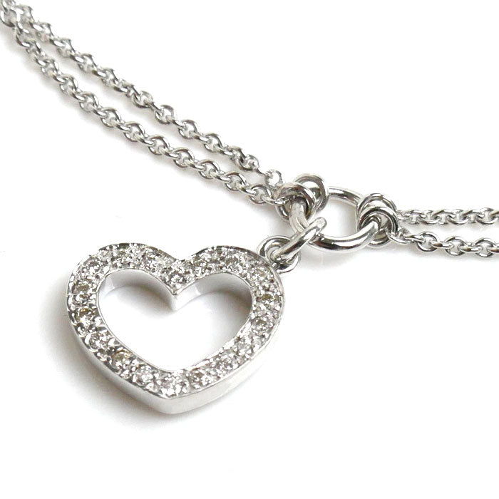 K18WG White Gold Diamond Heart Bracelet