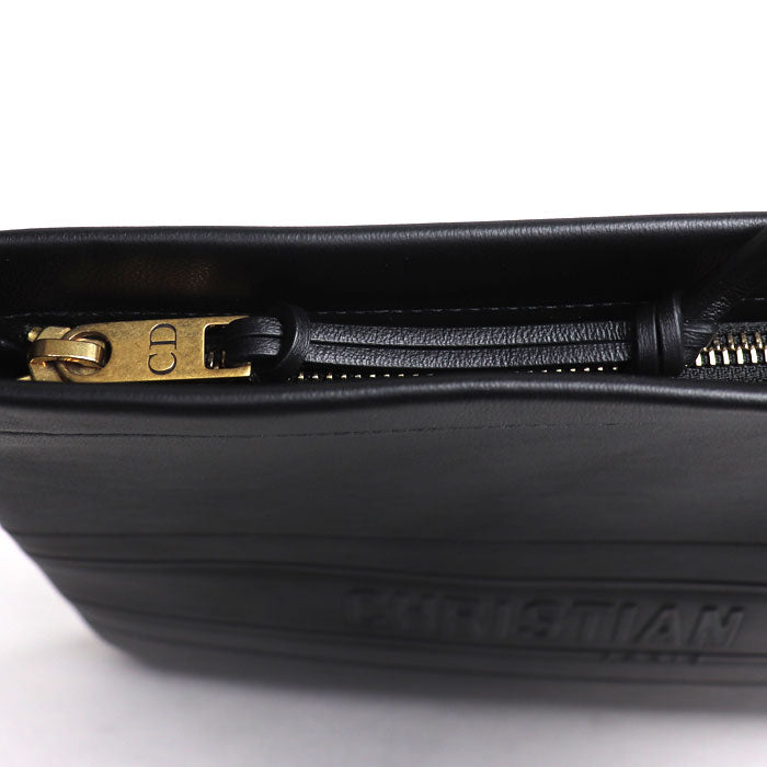 Dior Stripe Leather Clutch Bag