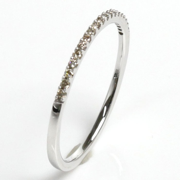 K18WG White Gold Diamond Half Eternity Ring