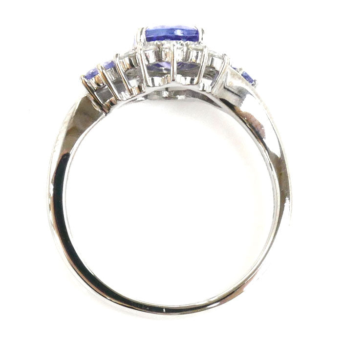 K18WG White Gold Tanzanite Diamond Ring