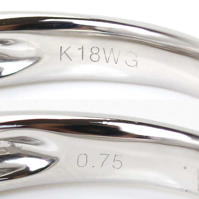 K18WG White Gold Diamond Ring 14