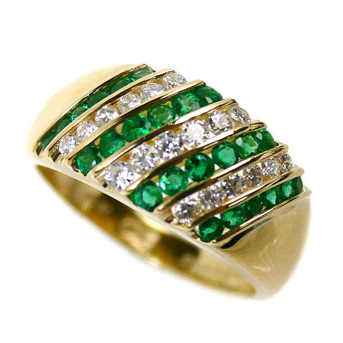 Gainsborough K18YG Gold Emerald Diamond Ring