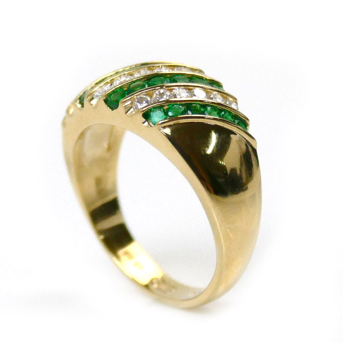 Gainsborough K18YG Gold Emerald Diamond Ring