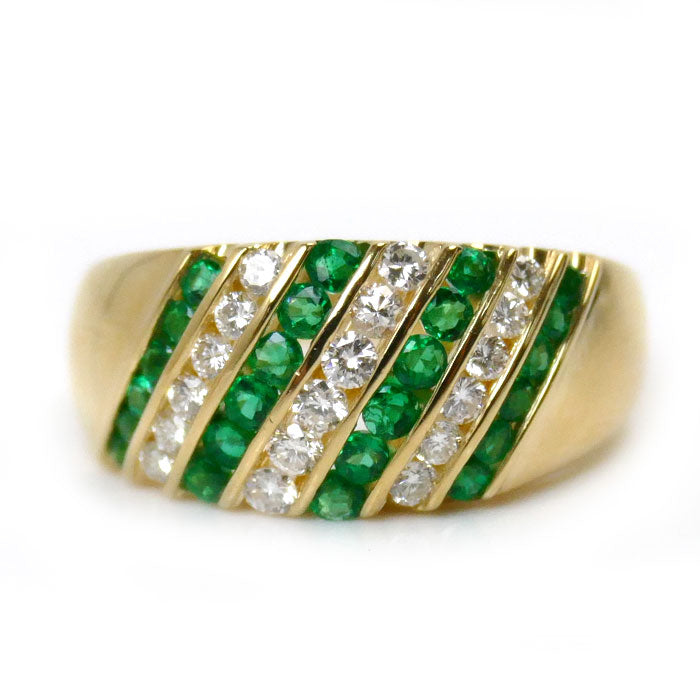 Gainsborough K18YG Gold Emerald Diamond Ring