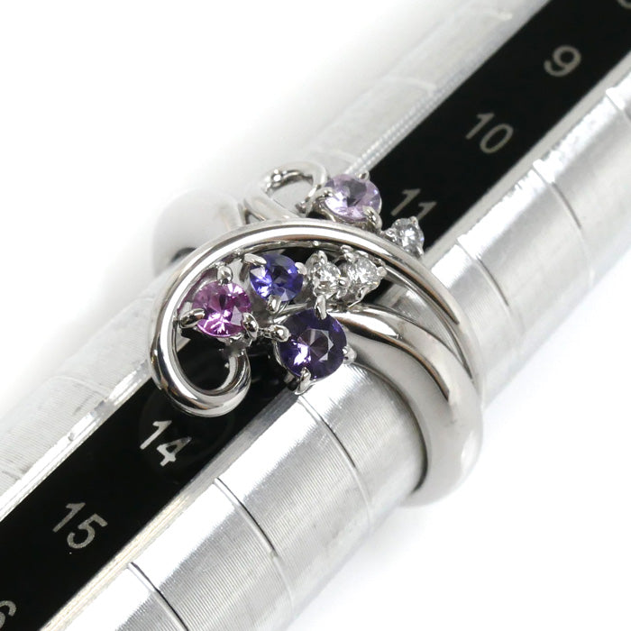 K18WG White Gold Diamond Ring 12