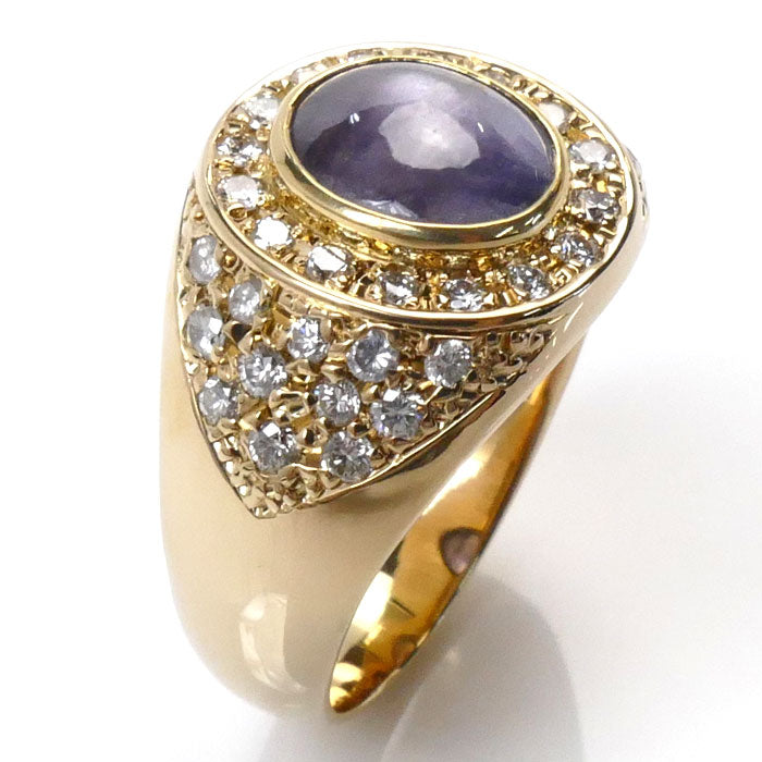 K18YG Yellow Gold Star Sapphire Ring