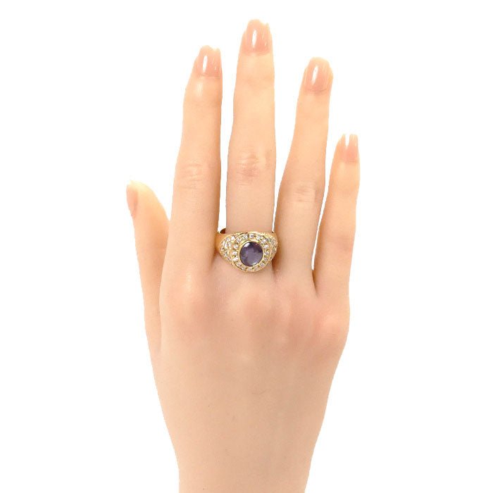 K18YG Yellow Gold Star Sapphire Ring