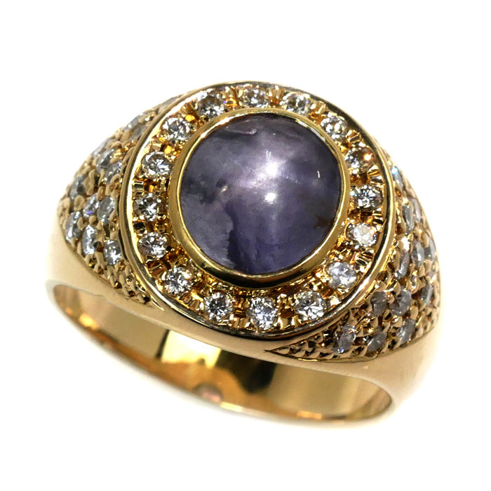 K18YG Yellow Gold Star Sapphire Ring