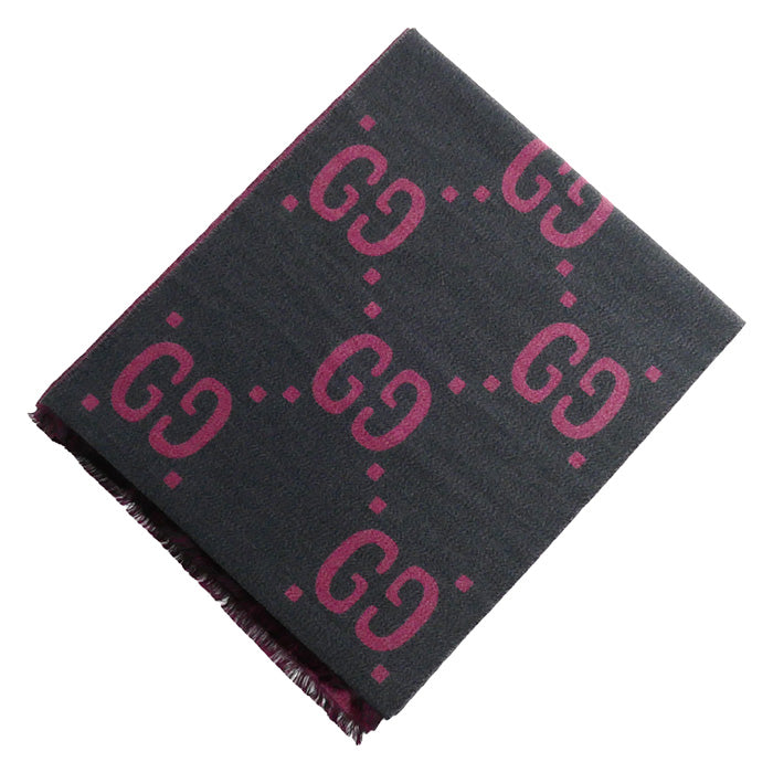 Gucci GG Jacquard Wool Silk Scarf 558007