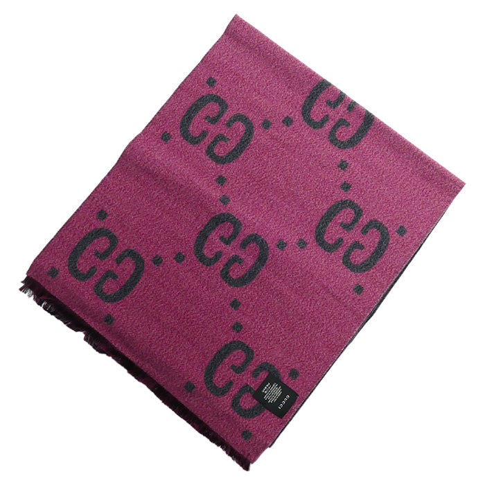 Gucci GG Jacquard Wool Silk Scarf 558007