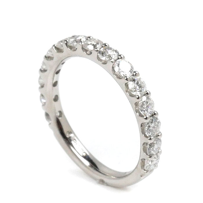 Pt900 Platinum Diamond Half Eternity Ring