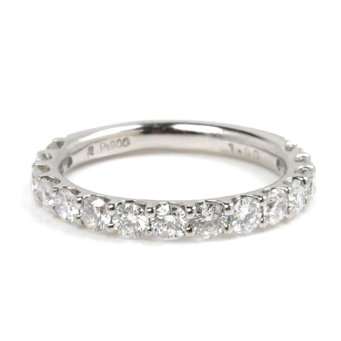 Pt900 Platinum Diamond Half Eternity Ring