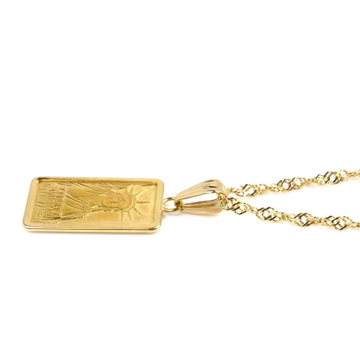 Yellow Gold K24 K18 Ingot Necklace 1g