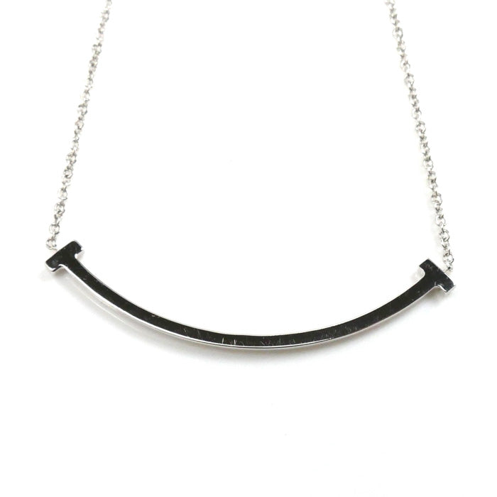 Tiffany & Co White Gold Diamond T Smile Necklace