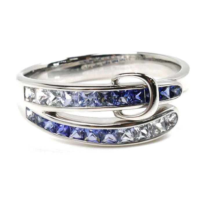 K18WG White Gold Sapphire Gradient Ring