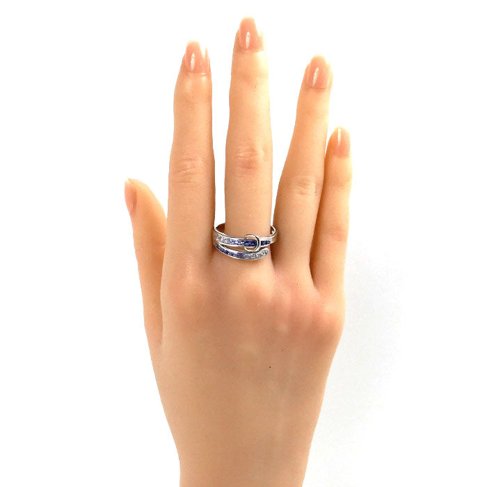 K18WG White Gold Sapphire Gradient Ring