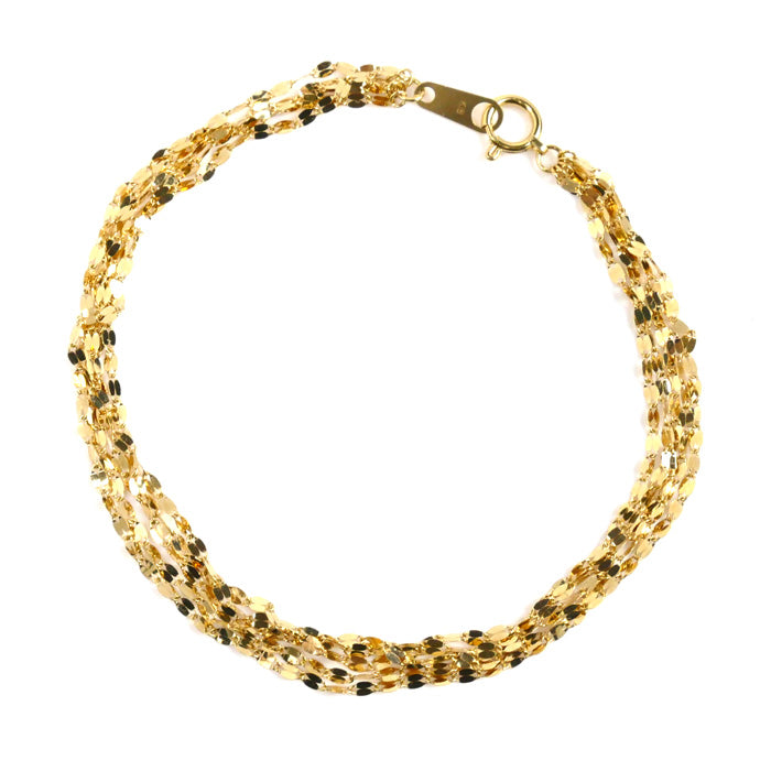 K18YG Yellow Gold 5-Link Bracelet