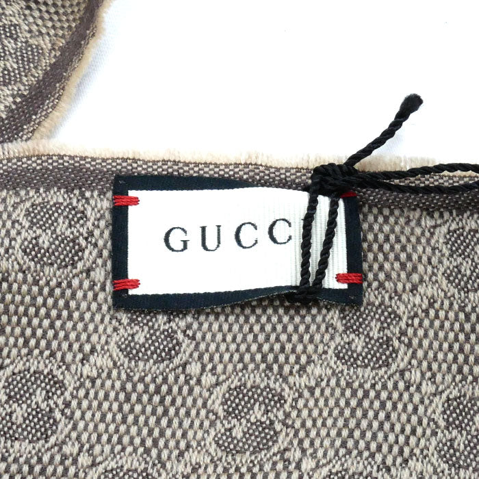 Gucci Wool Silk Scarf Brown Beige