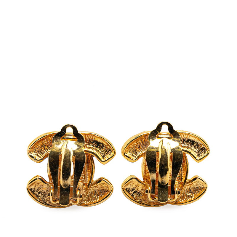 Chanel Matelasse Coco Mark Earrings Gold