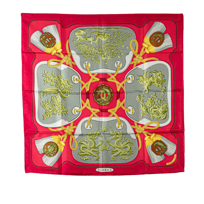 Hermes Silk Scarf Pink Gray Multicolor