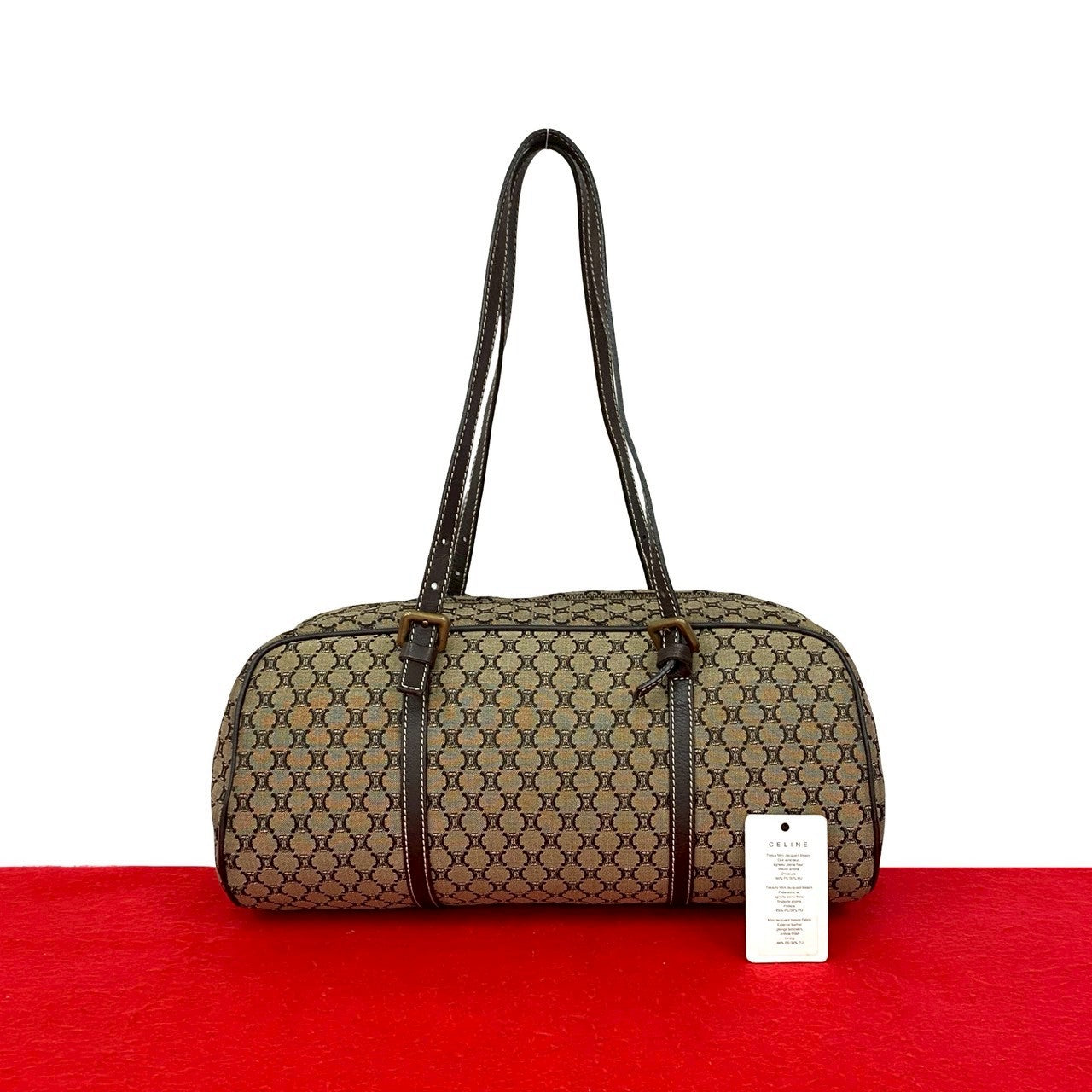 Celine Macadam Blazon Canvas Leather Handbag