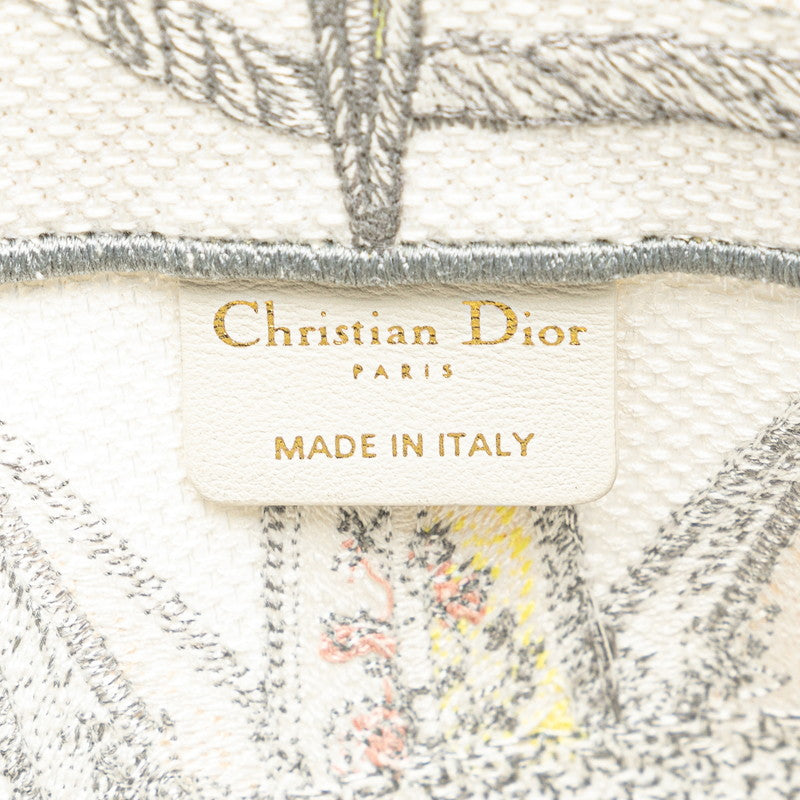 Dior Book Tote Bag Jacquard White Multicolor