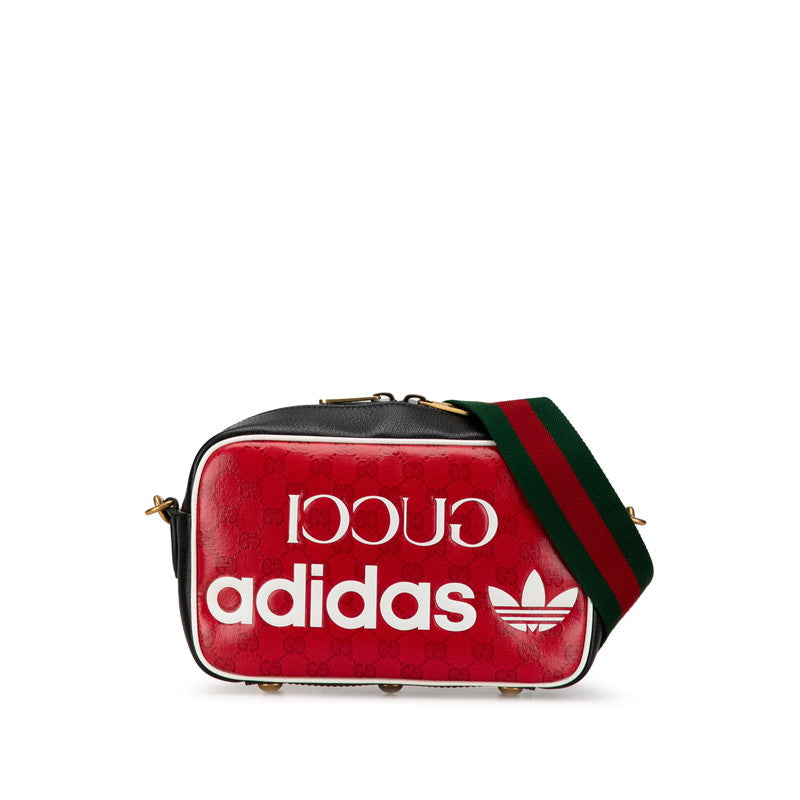 Gucci x Adidas GG Crystal Shoulder Bag Red Black