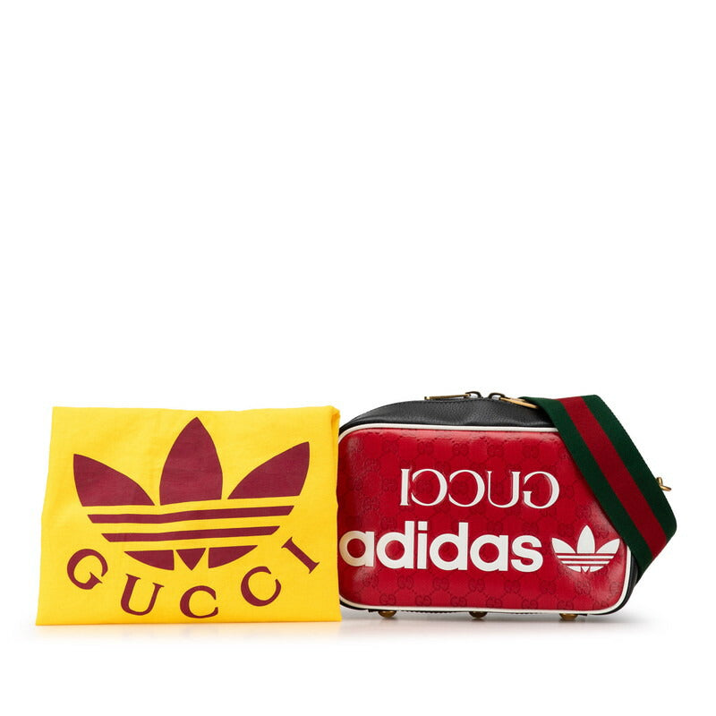 Gucci x Adidas GG Crystal Shoulder Bag Red Black