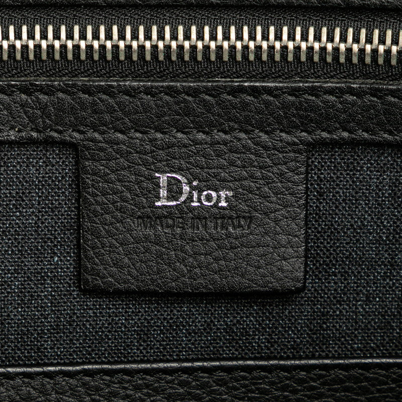 Dior Leather Clutch Bag Navy Black