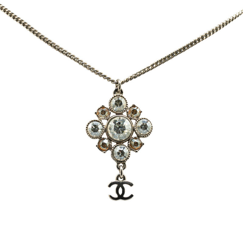 Chanel Coco Mark Bijou Necklace Silver Metal