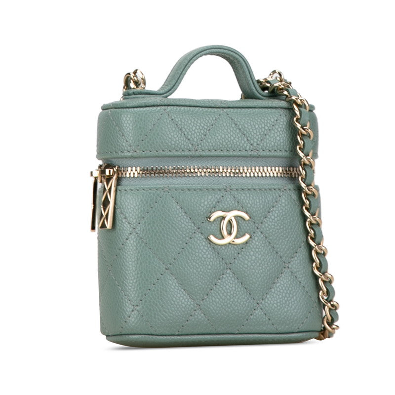 Chanel Caviar Skin Matelasse Coco Mark Chain Shoulder Bag