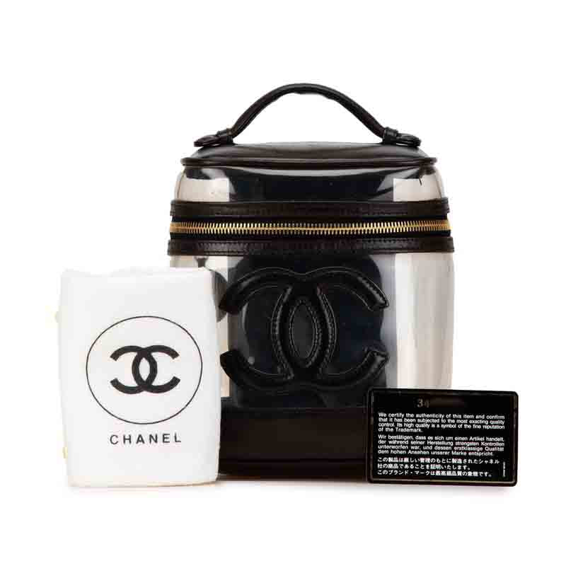 Chanel Vinyl Leather Vanity Handbag