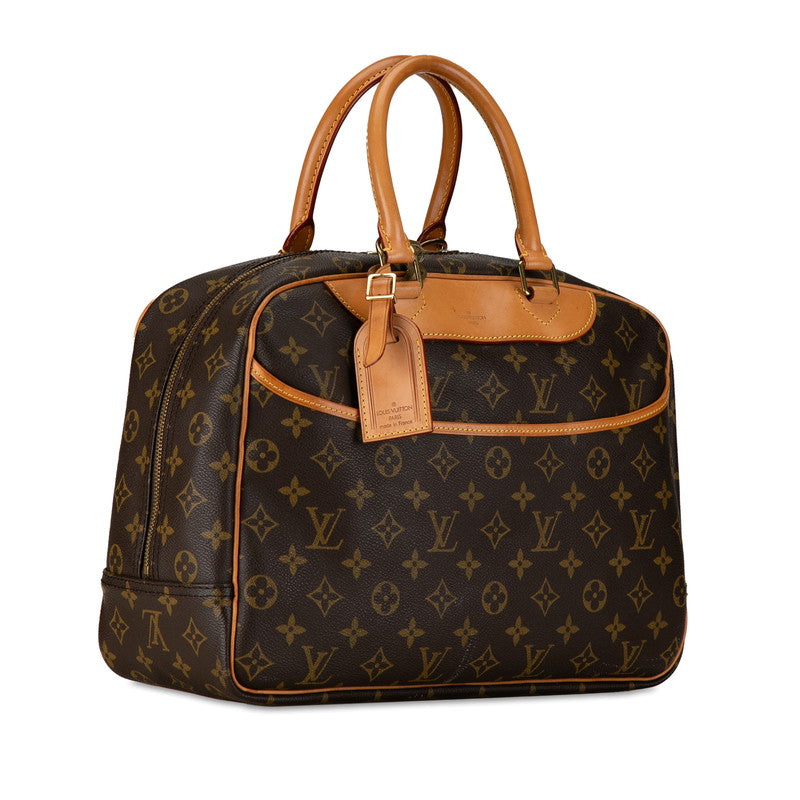 Louis Vuitton Monogram Deauville Handbag M47270 Brown PVC Leather in Very Good Condition