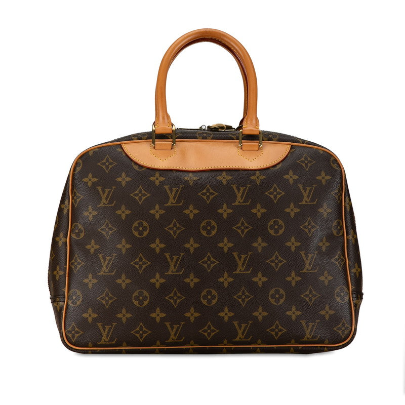 Louis Vuitton Monogram Deauville Handbag M47270 Brown PVC Leather in Very Good Condition