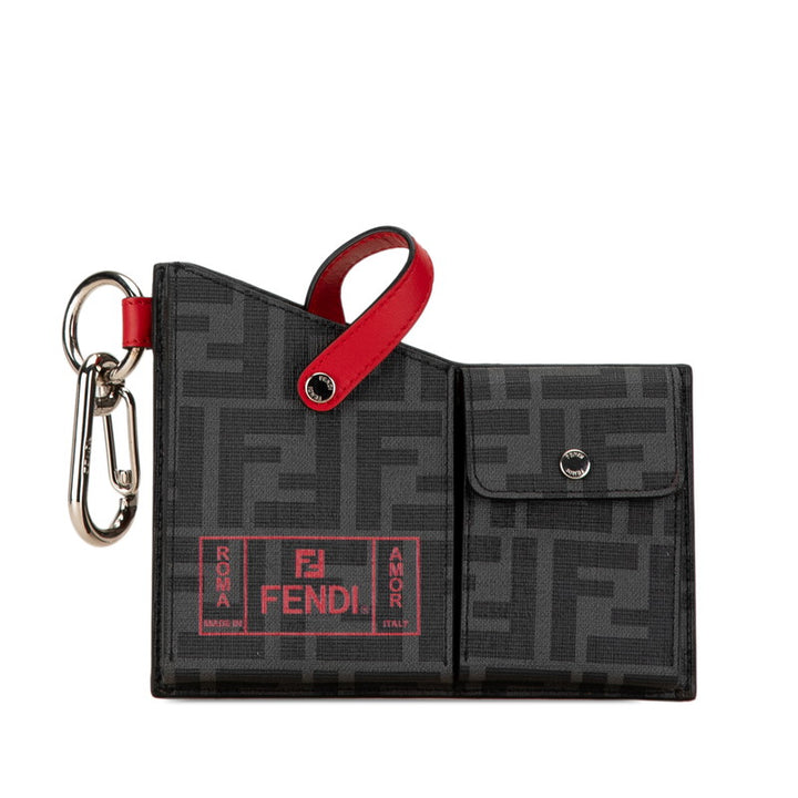 Fendi Zucca Charm Keychain 7AR759 PVC Leather in Great Condition